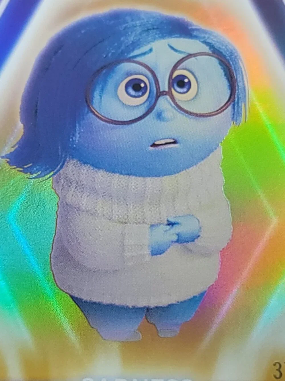 Sadness Topps 2026 Disney Neon Gold Holo Parallel Limited 37/50 - Picture 3 of 4